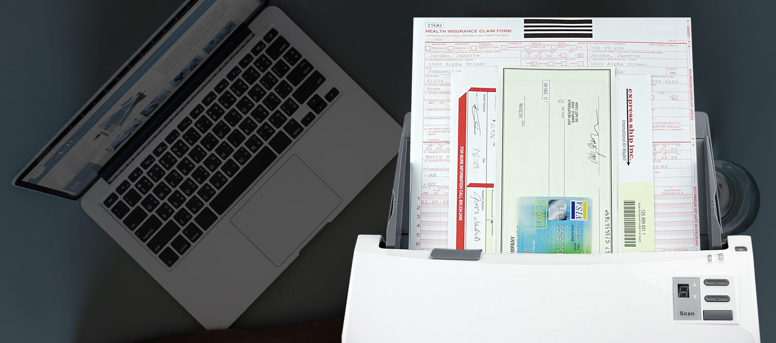 This scanner can scan every size document at the same time with perfect result